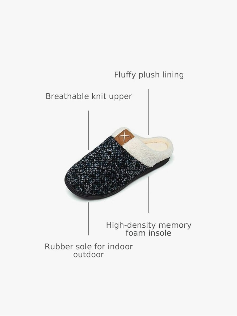 Ubfen Unisex Memory Foam Slippers - Picture 4 of 6